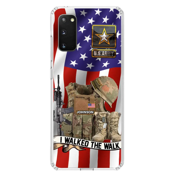 Custom Personalized Veteran US Flag Phone Case - Gift Idea For Veteran - Case For iPhone/ Samsung - I Walked The Walk