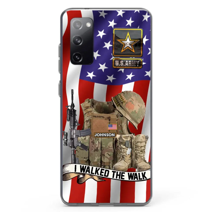 Custom Personalized Veteran US Flag Phone Case - Gift Idea For Veteran - Case For iPhone/ Samsung - I Walked The Walk