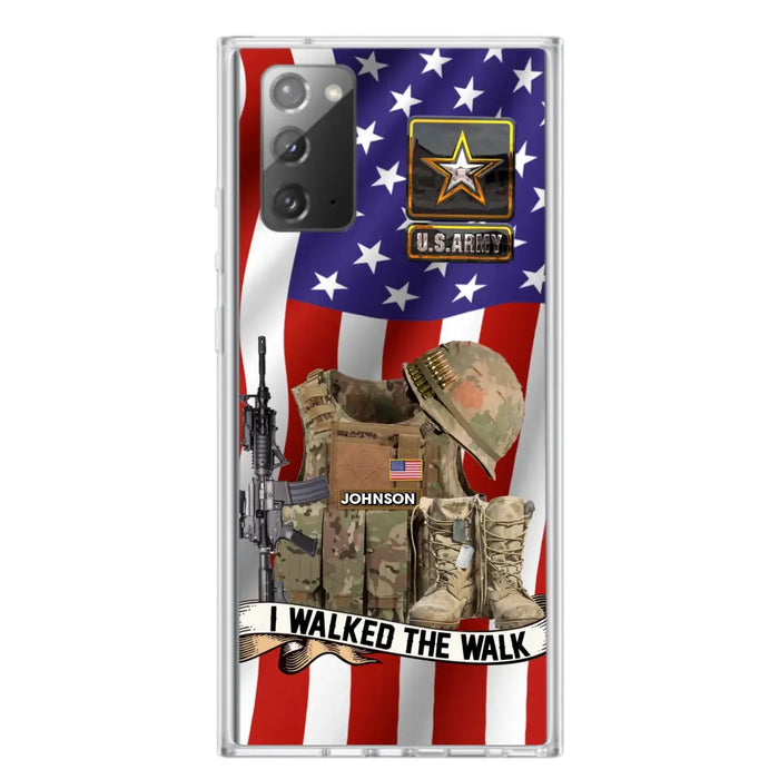 Custom Personalized Veteran US Flag Phone Case - Gift Idea For Veteran - Case For iPhone/ Samsung - I Walked The Walk