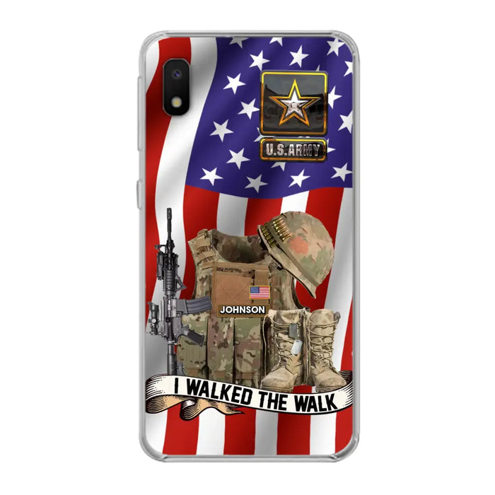 Custom Personalized Veteran US Flag Phone Case - Gift Idea For Veteran - Case For iPhone/ Samsung - I Walked The Walk