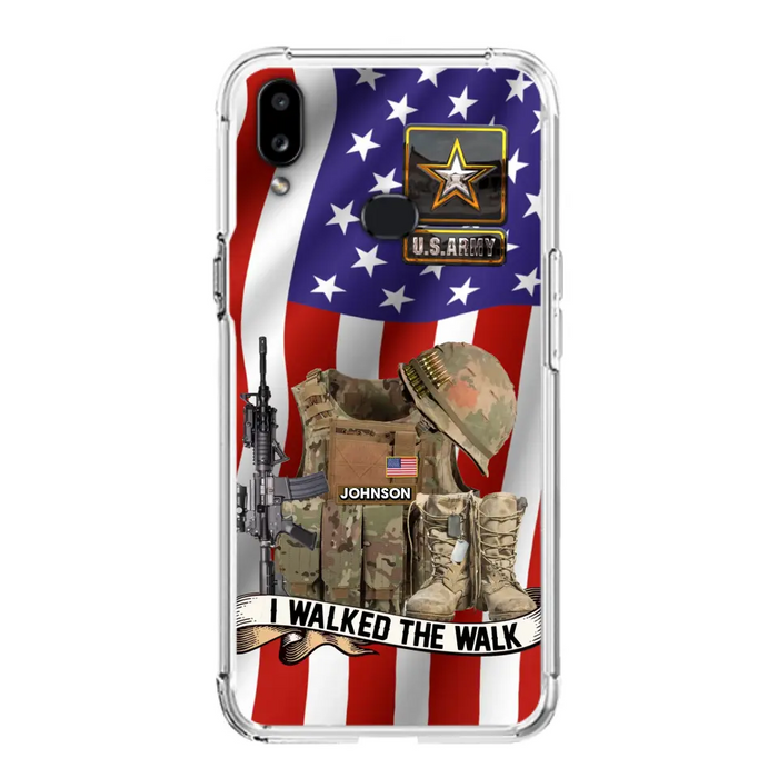 Custom Personalized Veteran US Flag Phone Case - Gift Idea For Veteran - Case For iPhone/ Samsung - I Walked The Walk