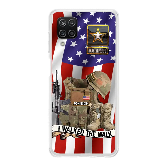 Custom Personalized Veteran US Flag Phone Case - Gift Idea For Veteran - Case For iPhone/ Samsung - I Walked The Walk