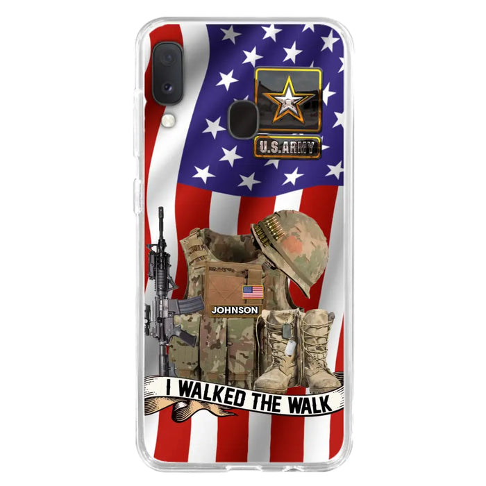 Custom Personalized Veteran US Flag Phone Case - Gift Idea For Veteran - Case For iPhone/ Samsung - I Walked The Walk