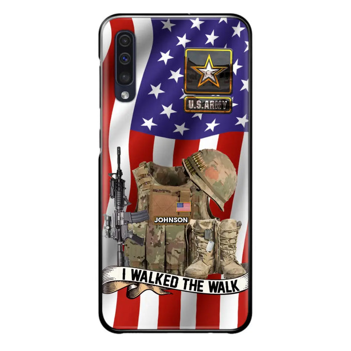 Custom Personalized Veteran US Flag Phone Case - Gift Idea For Veteran - Case For iPhone/ Samsung - I Walked The Walk