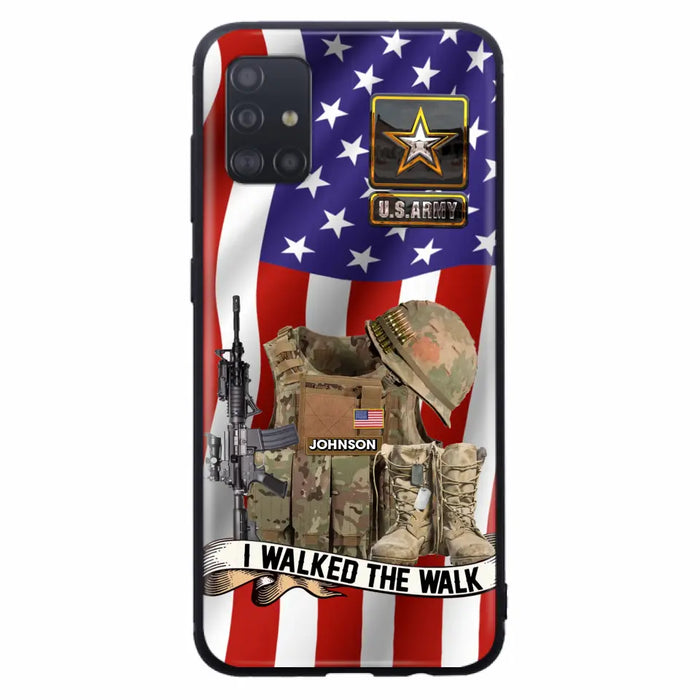 Custom Personalized Veteran US Flag Phone Case - Gift Idea For Veteran - Case For iPhone/ Samsung - I Walked The Walk