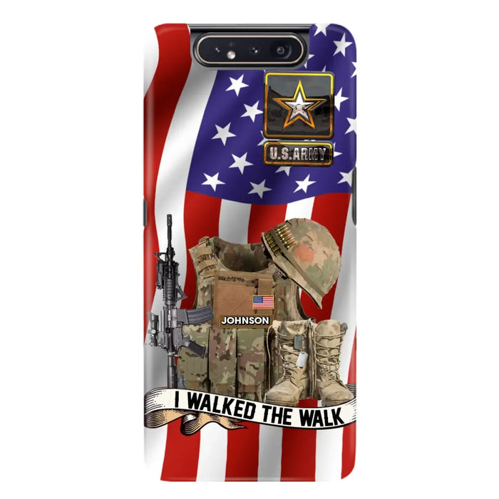 Custom Personalized Veteran US Flag Phone Case - Gift Idea For Veteran - Case For iPhone/ Samsung - I Walked The Walk