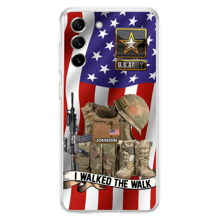 Custom Personalized Veteran US Flag Phone Case - Gift Idea For Veteran - Case For iPhone/ Samsung - I Walked The Walk