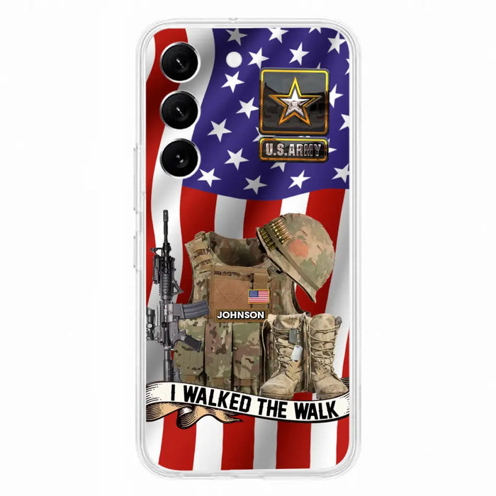 Custom Personalized Veteran US Flag Phone Case - Gift Idea For Veteran - Case For iPhone/ Samsung - I Walked The Walk