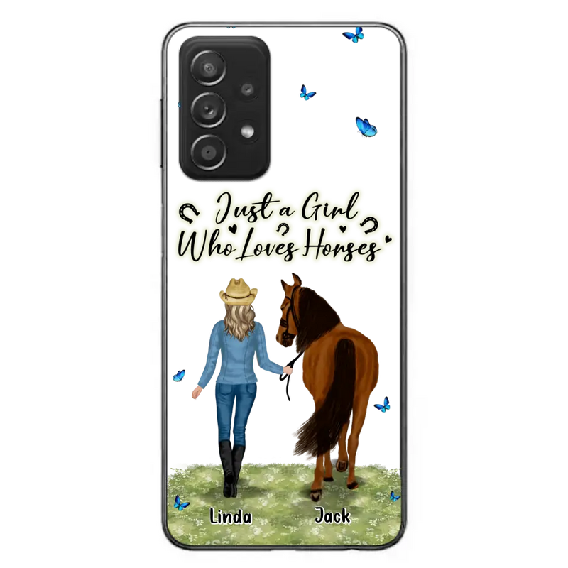 Personalized Horse Girl Phone Case - Up to 6 Horses - Gift Idea for Horse Lovers - Just A Girl Who Loves Horses - Case for iPhone/Samsung