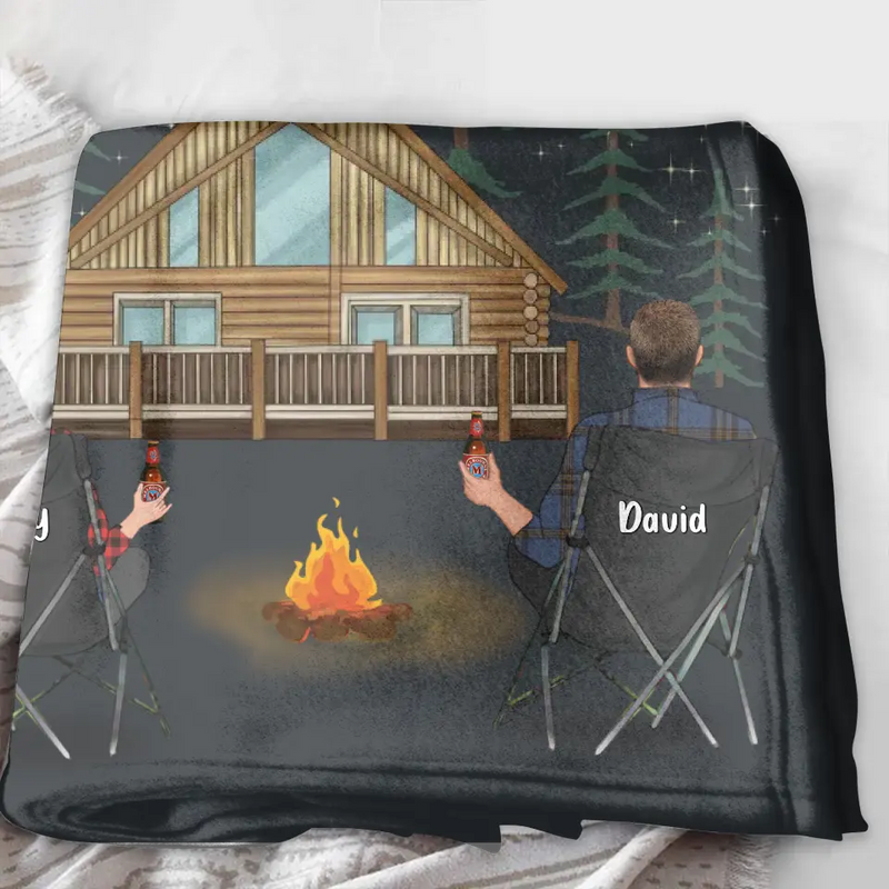 Personalized Cabin Camping Fleece Throw Blanket/Quilt - Gift Idea For Camping Lover/Couple/Family/Friends - Life Is Better At The Cabin
