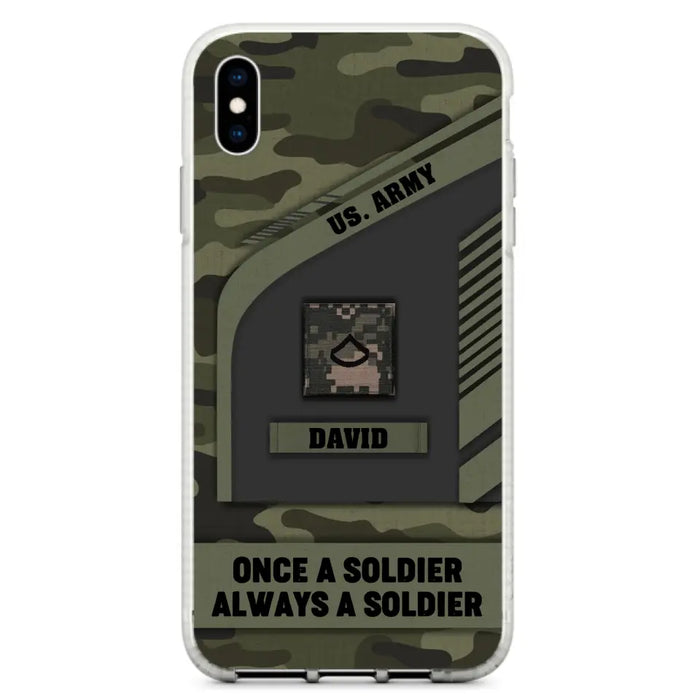 Custom Personalized Veteran Phone Case - Gift Idea For Veteran/Veterans Day - Once A Soldier Always A Soldier - Case for iPhone/Samsung