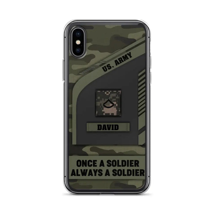 Custom Personalized Veteran Phone Case - Gift Idea For Veteran/Veterans Day - Once A Soldier Always A Soldier - Case for iPhone/Samsung