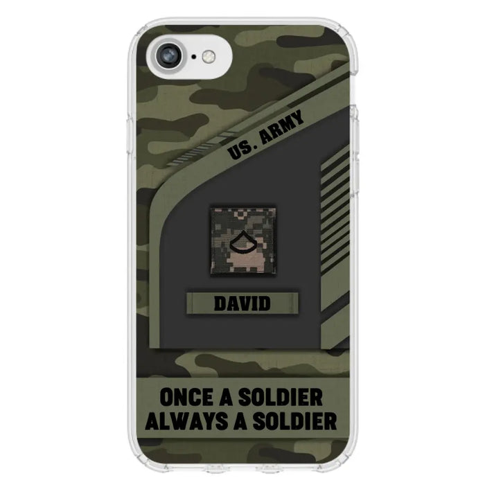 Custom Personalized Veteran Phone Case - Gift Idea For Veteran/Veterans Day - Once A Soldier Always A Soldier - Case for iPhone/Samsung