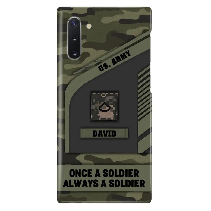 Custom Personalized Veteran Phone Case - Gift Idea For Veteran/Veterans Day - Once A Soldier Always A Soldier - Case for iPhone/Samsung