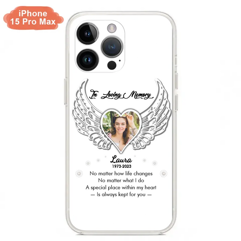 Personalized In Loving Memory Phone Case - Upload Photo - Memorial Gift Idea - Case For iPhone/Samsung - A Special Place Within My Heart Is Always Kept For You