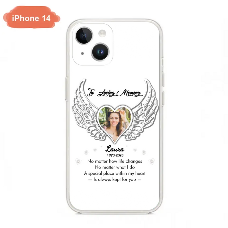 Personalized In Loving Memory Phone Case - Upload Photo - Memorial Gift Idea - Case For iPhone/Samsung - A Special Place Within My Heart Is Always Kept For You