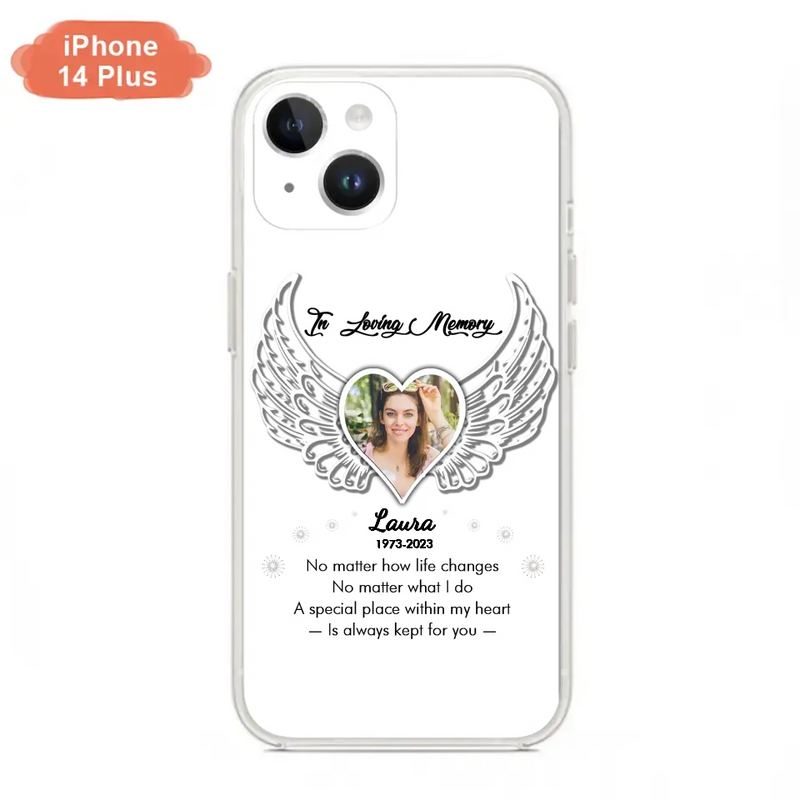 Personalized In Loving Memory Phone Case - Upload Photo - Memorial Gift Idea - Case For iPhone/Samsung - A Special Place Within My Heart Is Always Kept For You