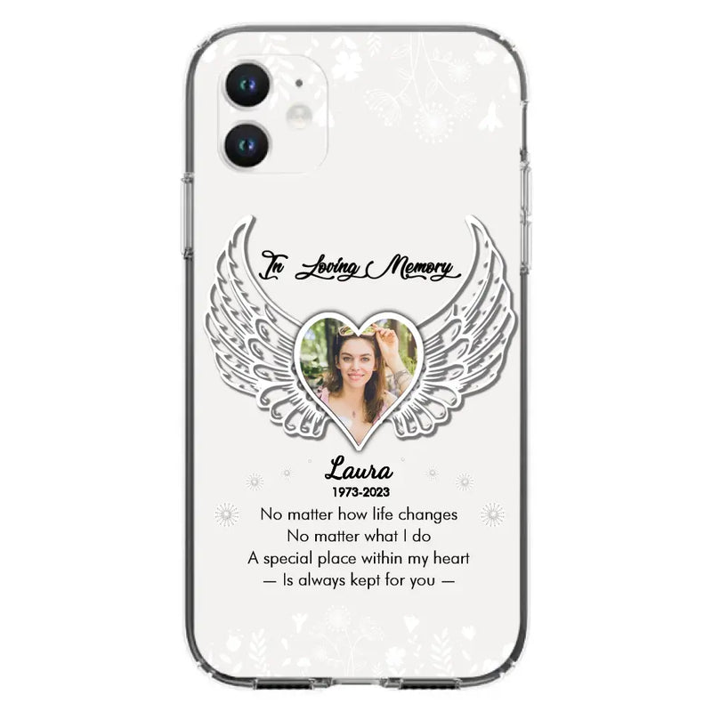 Personalized In Loving Memory Phone Case - Upload Photo - Memorial Gift Idea - Case For iPhone/Samsung - A Special Place Within My Heart Is Always Kept For You