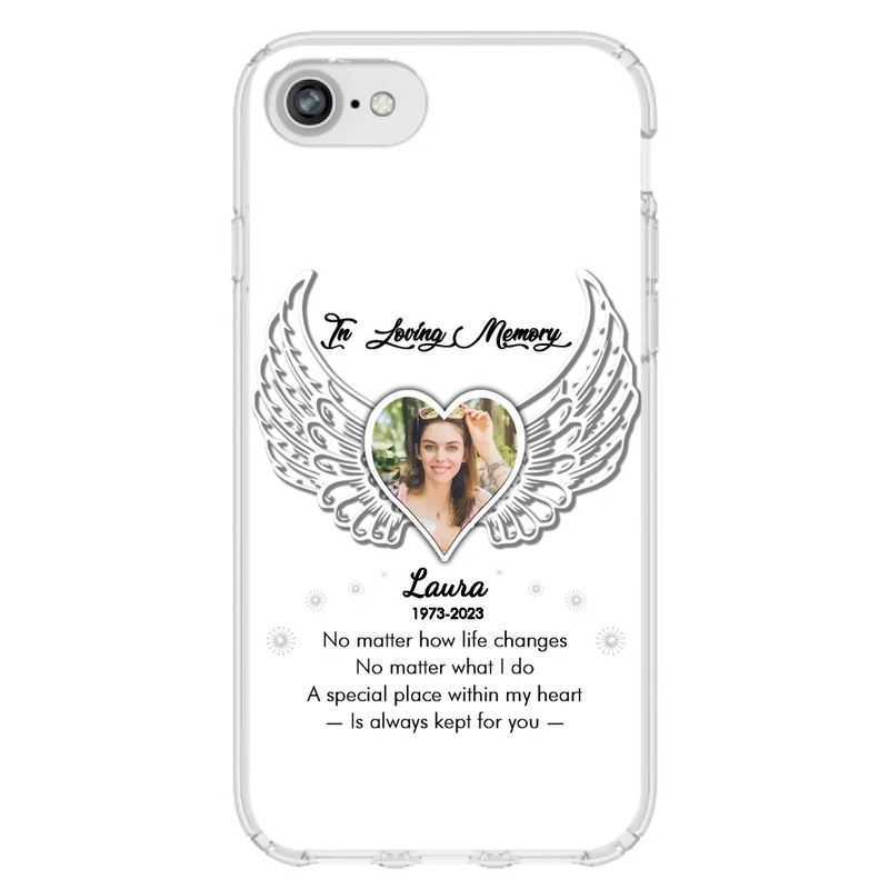 Personalized In Loving Memory Phone Case - Upload Photo - Memorial Gift Idea - Case For iPhone/Samsung - A Special Place Within My Heart Is Always Kept For You