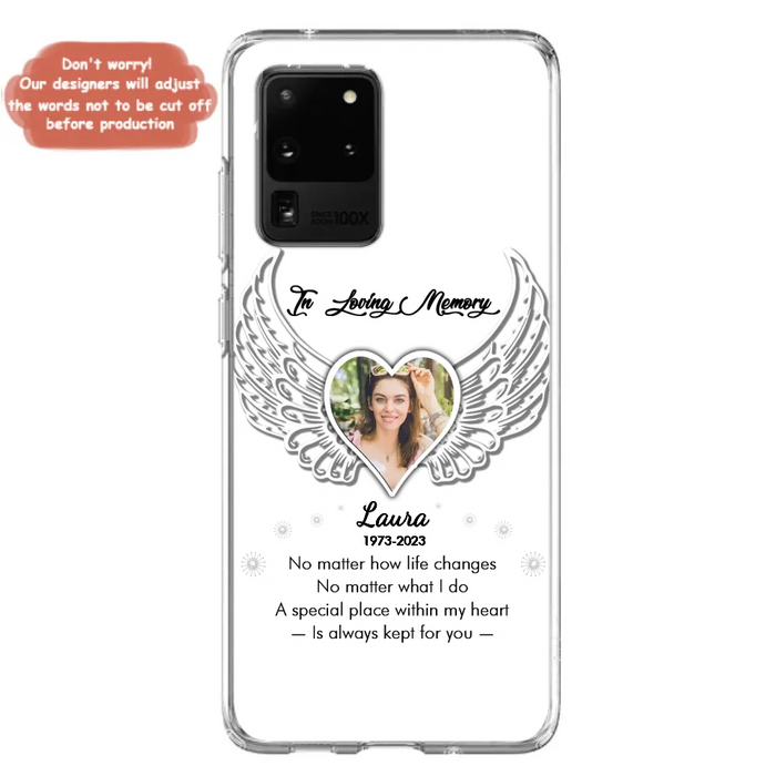 Custom Personalized In Loving Memory Phone Case - Upload Photo - Memorial Gift Idea - Case For iPhone/Samsung - A Special Place Within My Heart Is Always Kept For You