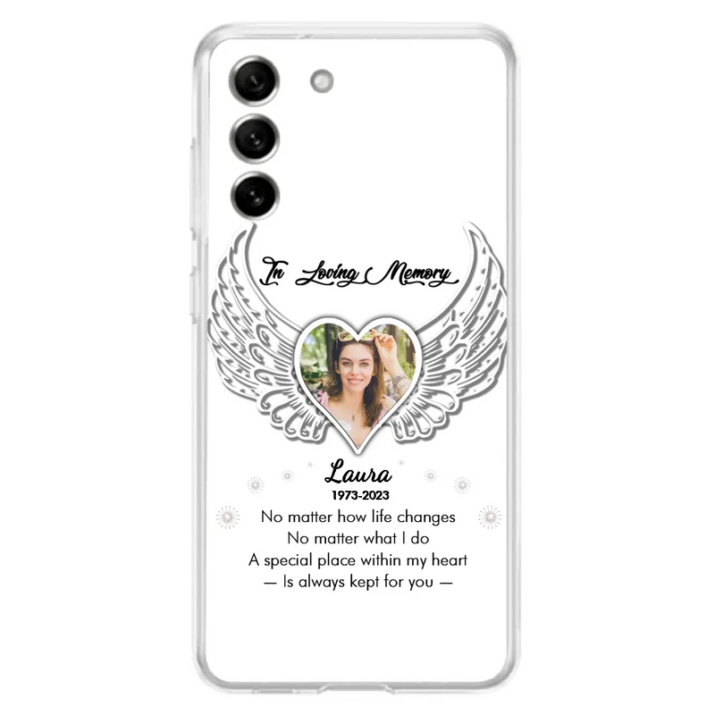 Personalized In Loving Memory Phone Case - Upload Photo - Memorial Gift Idea - Case For iPhone/Samsung - A Special Place Within My Heart Is Always Kept For You