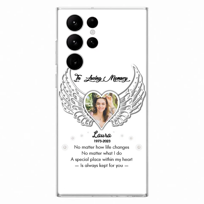 Personalized In Loving Memory Phone Case - Upload Photo - Memorial Gift Idea - Case For iPhone/Samsung - A Special Place Within My Heart Is Always Kept For You