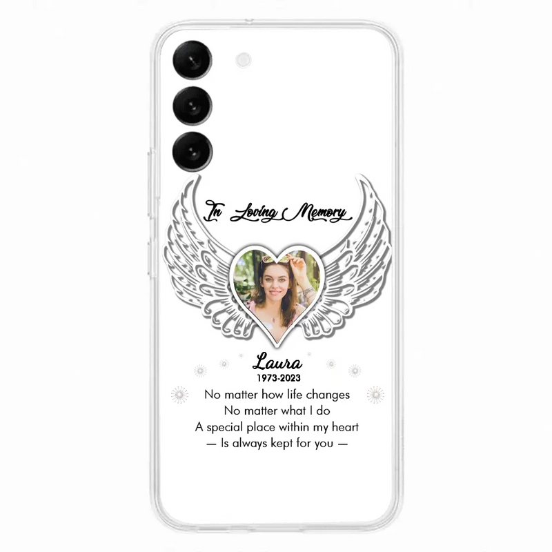 Personalized In Loving Memory Phone Case - Upload Photo - Memorial Gift Idea - Case For iPhone/Samsung - A Special Place Within My Heart Is Always Kept For You