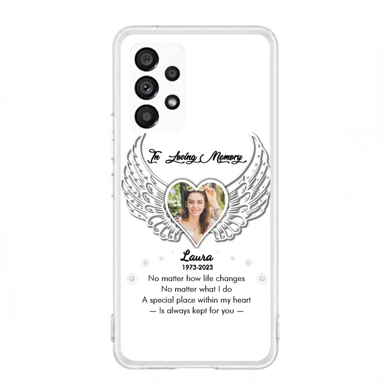 Personalized In Loving Memory Phone Case - Upload Photo - Memorial Gift Idea - Case For iPhone/Samsung - A Special Place Within My Heart Is Always Kept For You