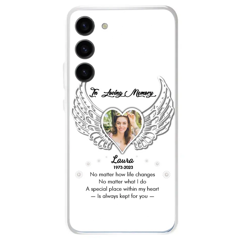 Personalized In Loving Memory Phone Case - Upload Photo - Memorial Gift Idea - Case For iPhone/Samsung - A Special Place Within My Heart Is Always Kept For You