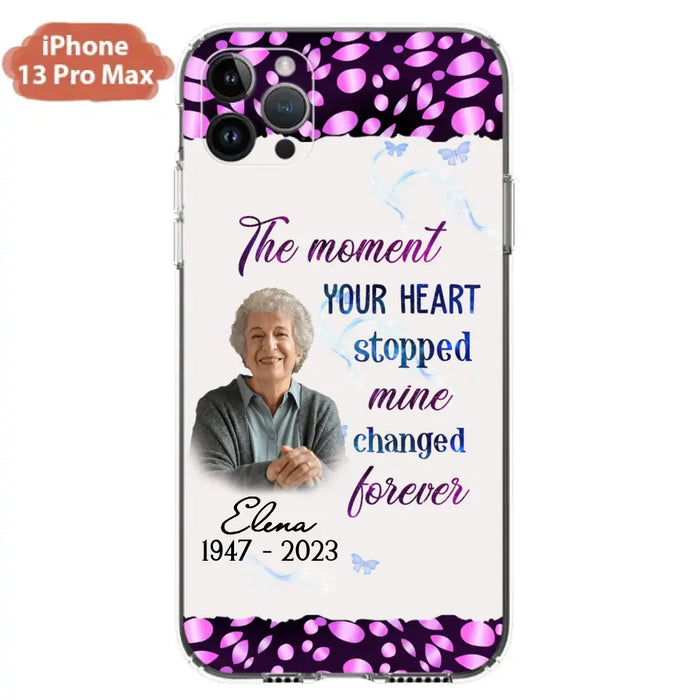 Custom Personalized Memorial Photo Phone Case - Memorial Gift For Family Member - Upload Photo - Case For iPhone/Samsung - The Moment Your Heart Stopped Mine Changed Forever