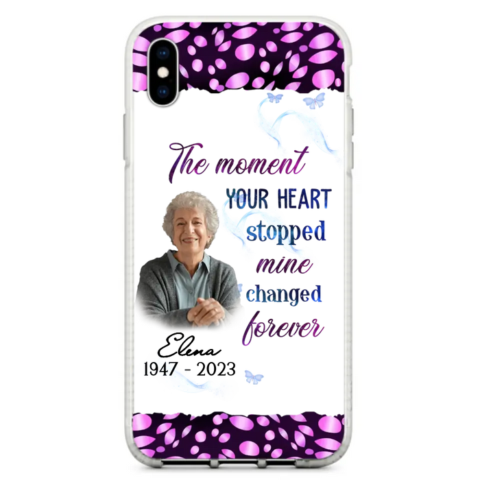 Custom Personalized Memorial Photo Phone Case - Memorial Gift For Family Member - Upload Photo - Case For iPhone/Samsung - The Moment Your Heart Stopped Mine Changed Forever