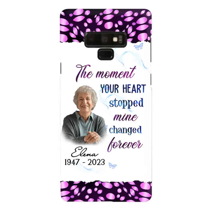 Custom Personalized Memorial Photo Phone Case - Memorial Gift For Family Member - Upload Photo - Case For iPhone/Samsung - The Moment Your Heart Stopped Mine Changed Forever