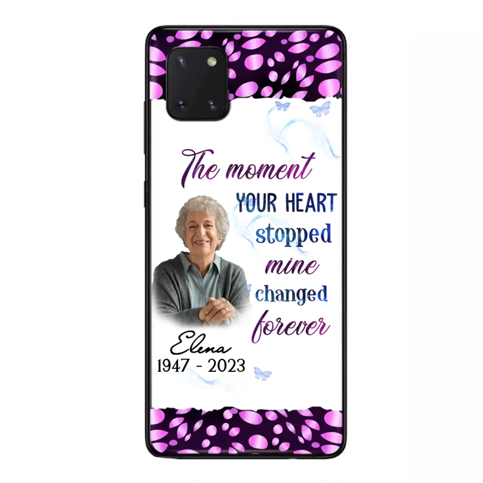 Custom Personalized Memorial Photo Phone Case - Memorial Gift For Family Member - Upload Photo - Case For iPhone/Samsung - The Moment Your Heart Stopped Mine Changed Forever