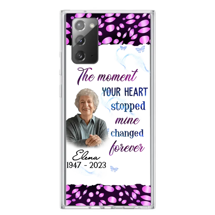 Custom Personalized Memorial Photo Phone Case - Memorial Gift For Family Member - Upload Photo - Case For iPhone/Samsung - The Moment Your Heart Stopped Mine Changed Forever