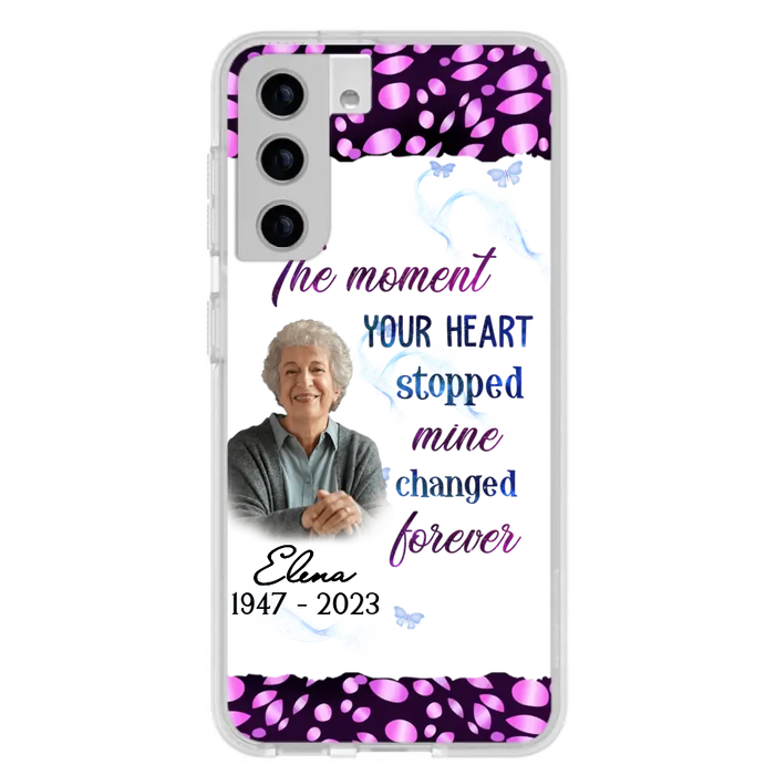 Custom Personalized Memorial Photo Phone Case - Memorial Gift For Family Member - Upload Photo - Case For iPhone/Samsung - The Moment Your Heart Stopped Mine Changed Forever