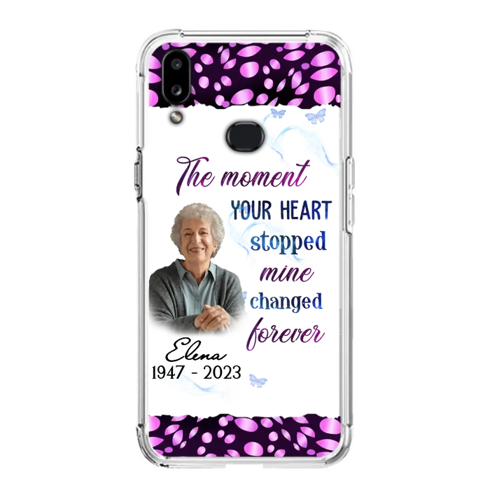 Custom Personalized Memorial Photo Phone Case - Memorial Gift For Family Member - Upload Photo - Case For iPhone/Samsung - The Moment Your Heart Stopped Mine Changed Forever