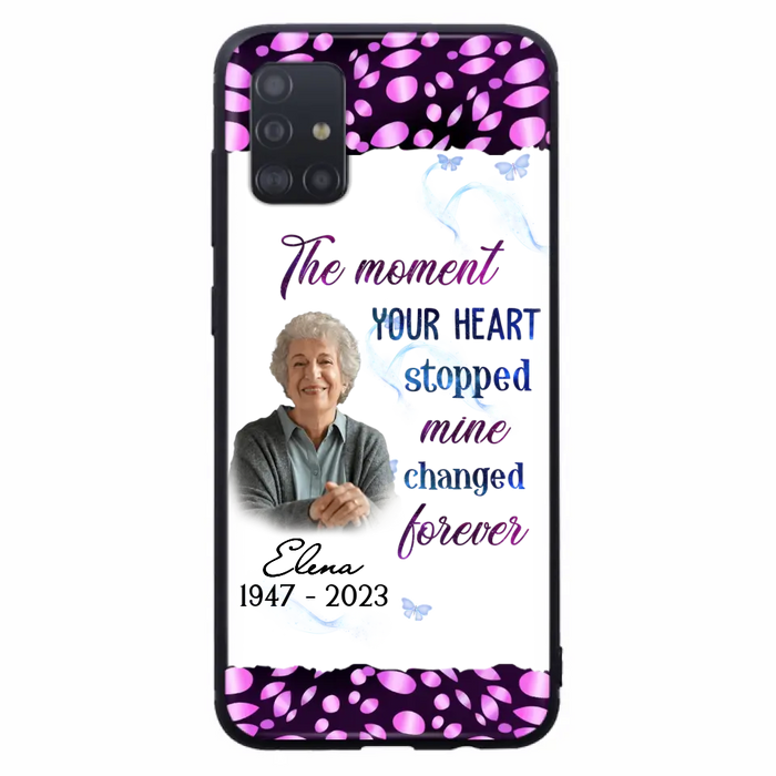 Custom Personalized Memorial Photo Phone Case - Memorial Gift For Family Member - Upload Photo - Case For iPhone/Samsung - The Moment Your Heart Stopped Mine Changed Forever