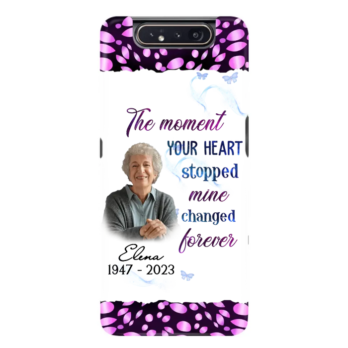 Custom Personalized Memorial Photo Phone Case - Memorial Gift For Family Member - Upload Photo - Case For iPhone/Samsung - The Moment Your Heart Stopped Mine Changed Forever