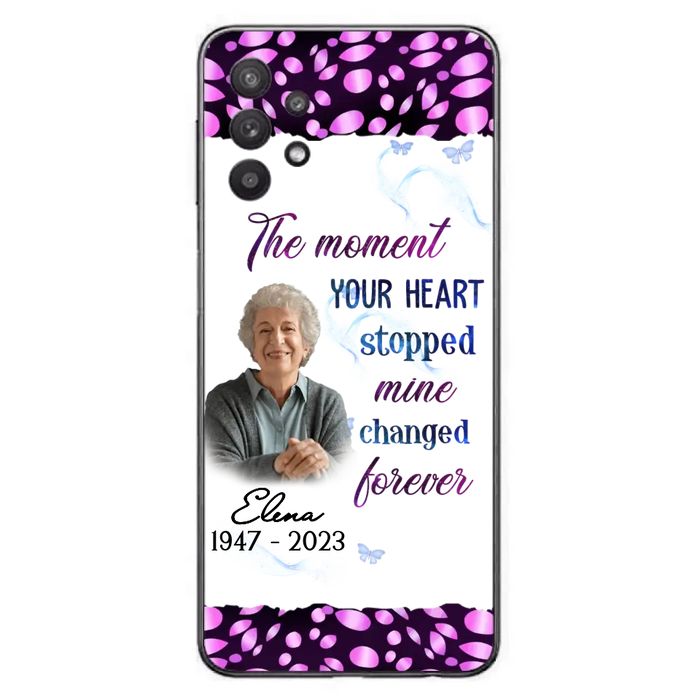 Custom Personalized Memorial Photo Phone Case - Memorial Gift For Family Member - Upload Photo - Case For iPhone/Samsung - The Moment Your Heart Stopped Mine Changed Forever