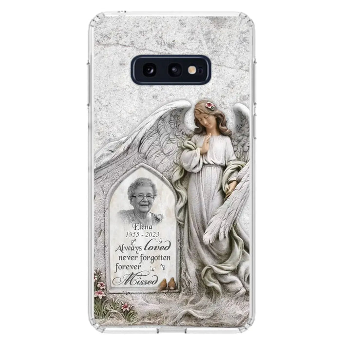 Custom Personalized Memorial Photo Phone Case - Memorial Gift Idea For Family Member - Always Loved Never Forgotten Forever Missed - Case For iPhone/Samsung