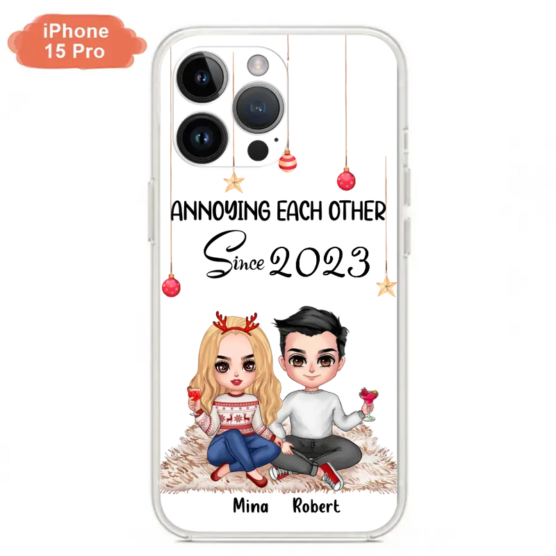 Personalized Couple Phone Case - Christmas Gift Idea For Couple - Annoying Each Other Since 2023 - Case for iPhone/Samsung