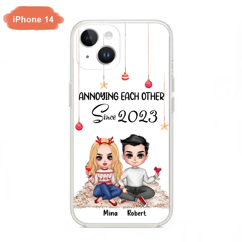 Personalized Couple Phone Case - Christmas Gift Idea For Couple - Annoying Each Other Since 2023 - Case for iPhone/Samsung