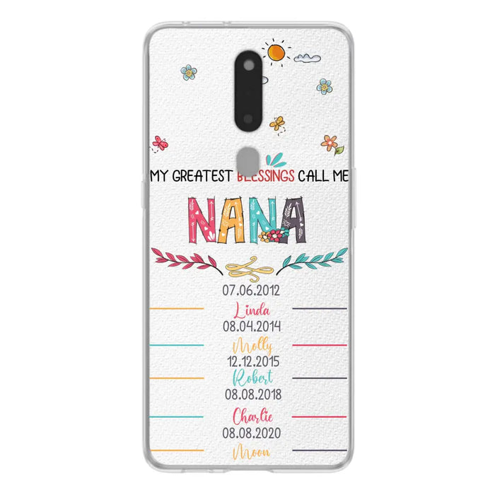 Personalized Grandma Phone Case - Gift Idea For Grandma - Upto 5 Grandkids - My Greatest Blessings Call Me Nana - Case For Oppo/Xiaomi/Huawei