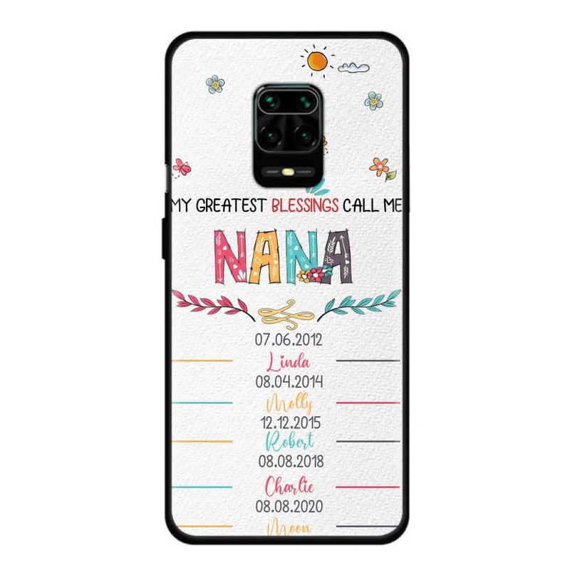 Personalized Grandma Phone Case - Gift Idea For Grandma - Up to 5 Grandkids - My Greatest Blessings Call Me Nana - Case For Oppo/Xiaomi/Huawei