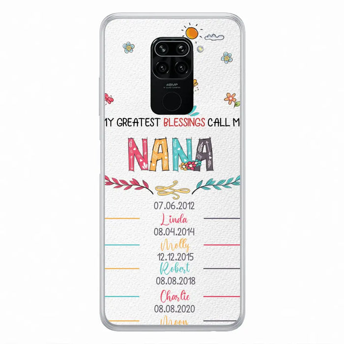 Personalized Grandma Phone Case - Gift Idea For Grandma - Upto 5 Grandkids - My Greatest Blessings Call Me Nana - Case For Oppo/Xiaomi/Huawei