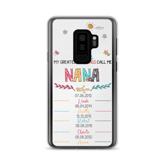 Personalized Grandma Phone Case - Gift Idea For Grandma - Upto 5 Grandkids - My Greatest Blessings Call Me Nana - Case For iPhone/Samsung