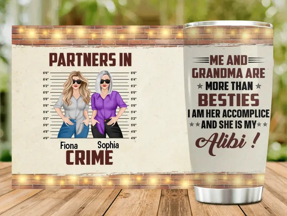 Custom Personalized Grandma Tumbler - Gift Idea For Grandma - Upto 2 Children - Me And Grandma Are More Than Besties