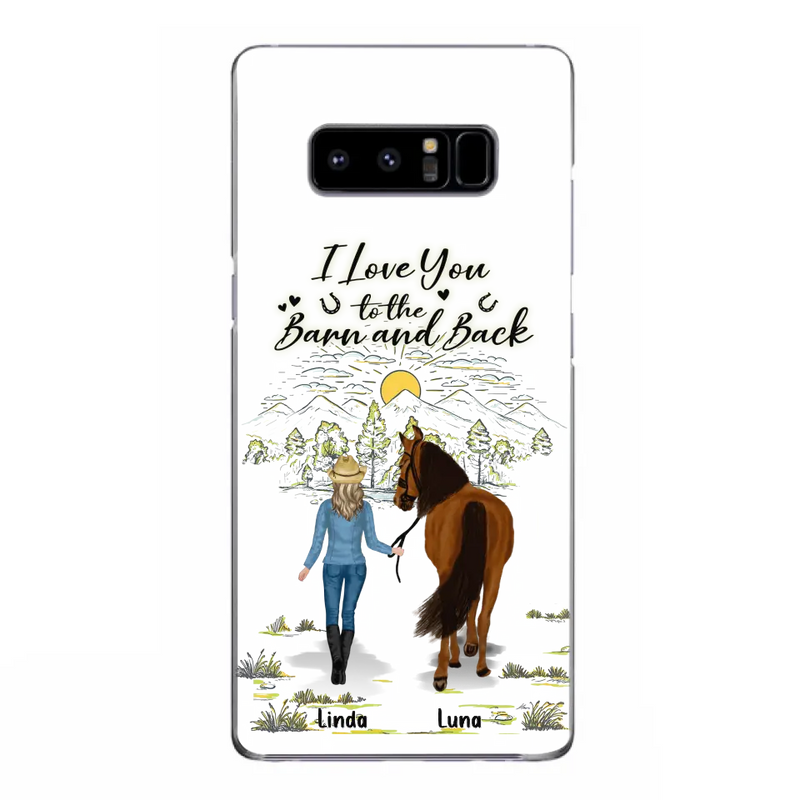 Personalized Horse Girl Phone Case - Up to 6 Horses - Gift Idea for Horse Lovers - I Love You To The Barn & Back - Case for iPhone/Samsung