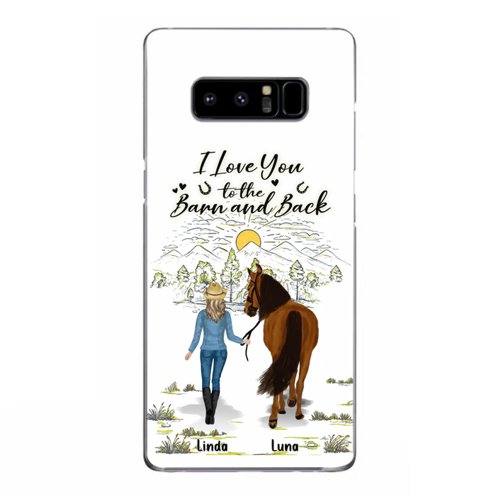 Custom Personalized Horse Girl Phone Case - Upto 6 Horses - Gift Idea for Horse Lovers - I Love You To The Barn & Back - Case for iPhone/Samsung