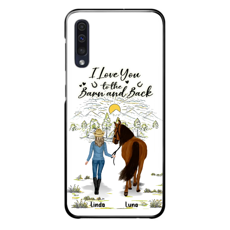 Personalized Horse Girl Phone Case - Up to 6 Horses - Gift Idea for Horse Lovers - I Love You To The Barn & Back - Case for iPhone/Samsung